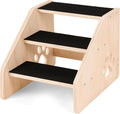 Dog Stairs 3-Step Wooden Ramp for Small and Medium Pets - Stable Steps