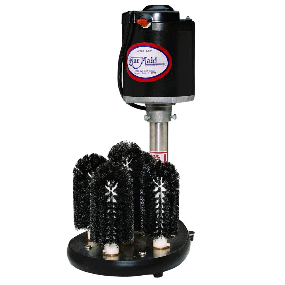Bar Maid Upright Electric Glass Washer with 5 Brushes for Bars