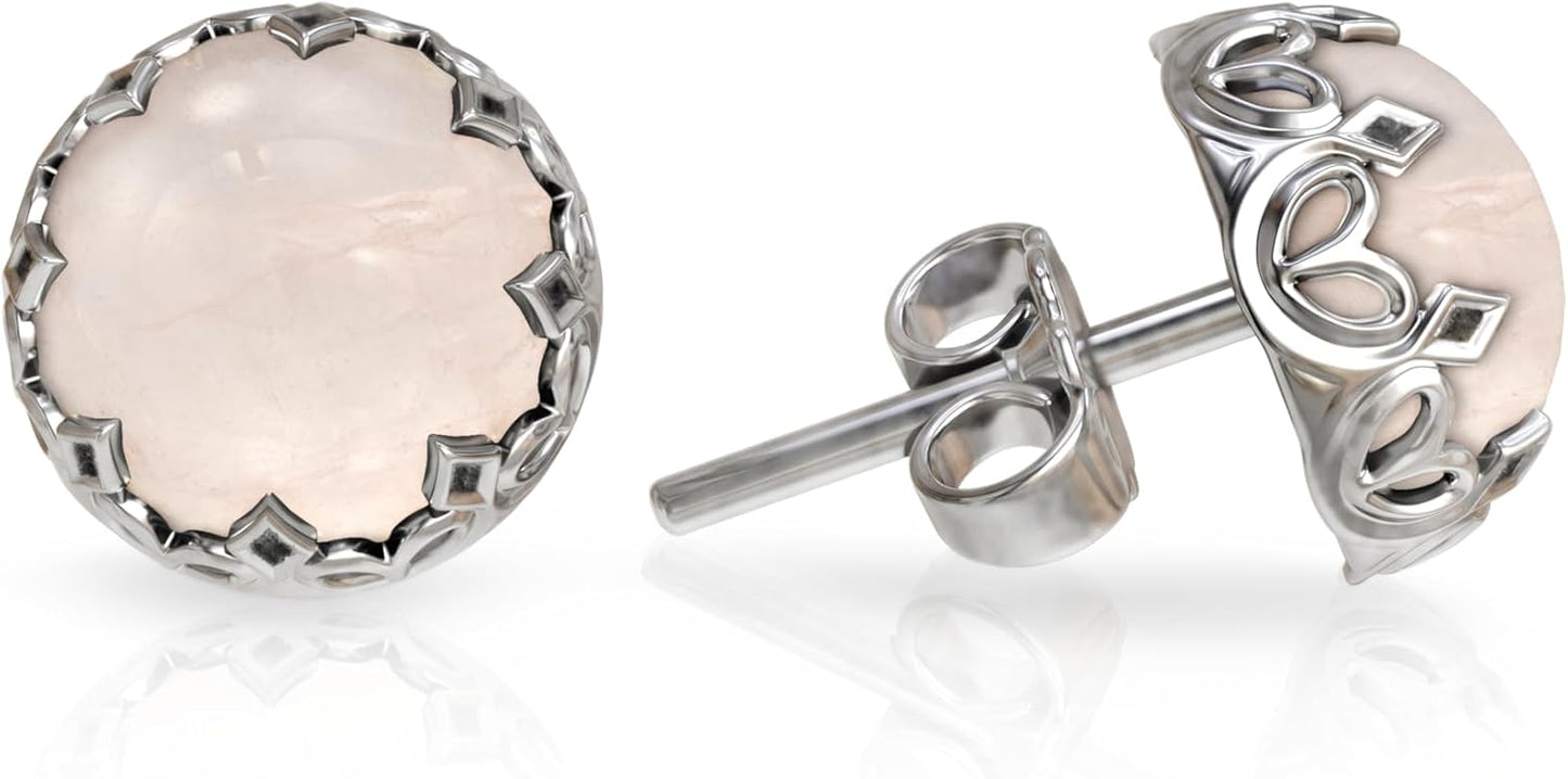925 Sterling Silver Gemstone Studs Earrings for Women - Minimalist