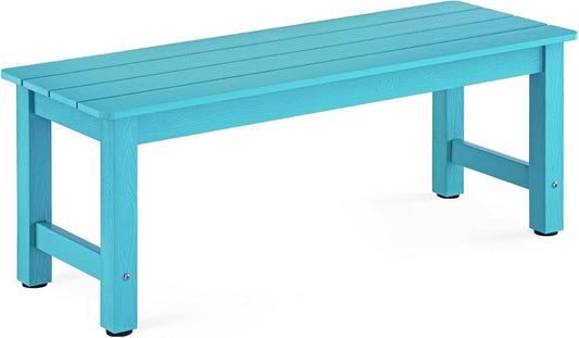 ONBRILL Outdoor Bench for 2, All-Weather Poly Lumber Design