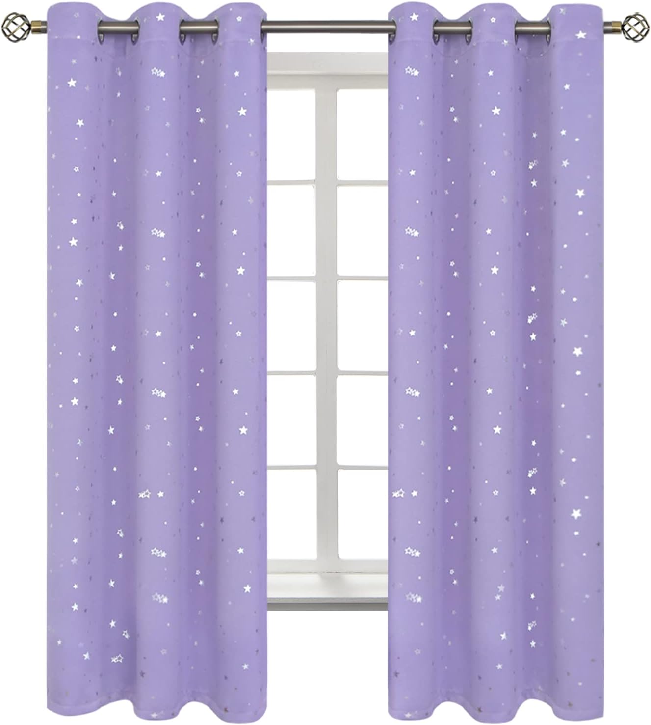 BGment Kids Room Curtains - Thermal Insulated Star Print Panels
