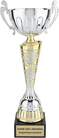 Sparkling Silver and Gold Trophy Cup - Prestigious Championship Award