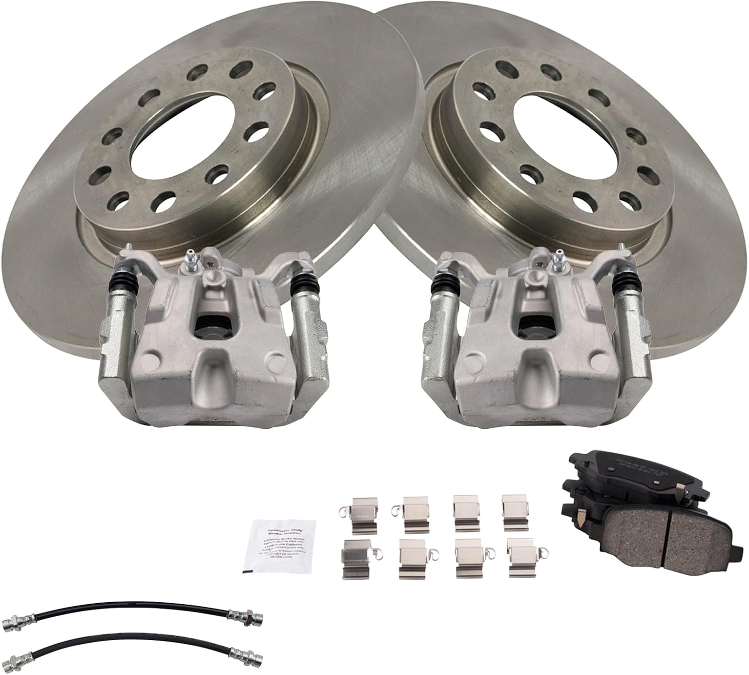 TRQ Rear Brake Pad & Rotor Kit for 2015-2017 Chrysler 200