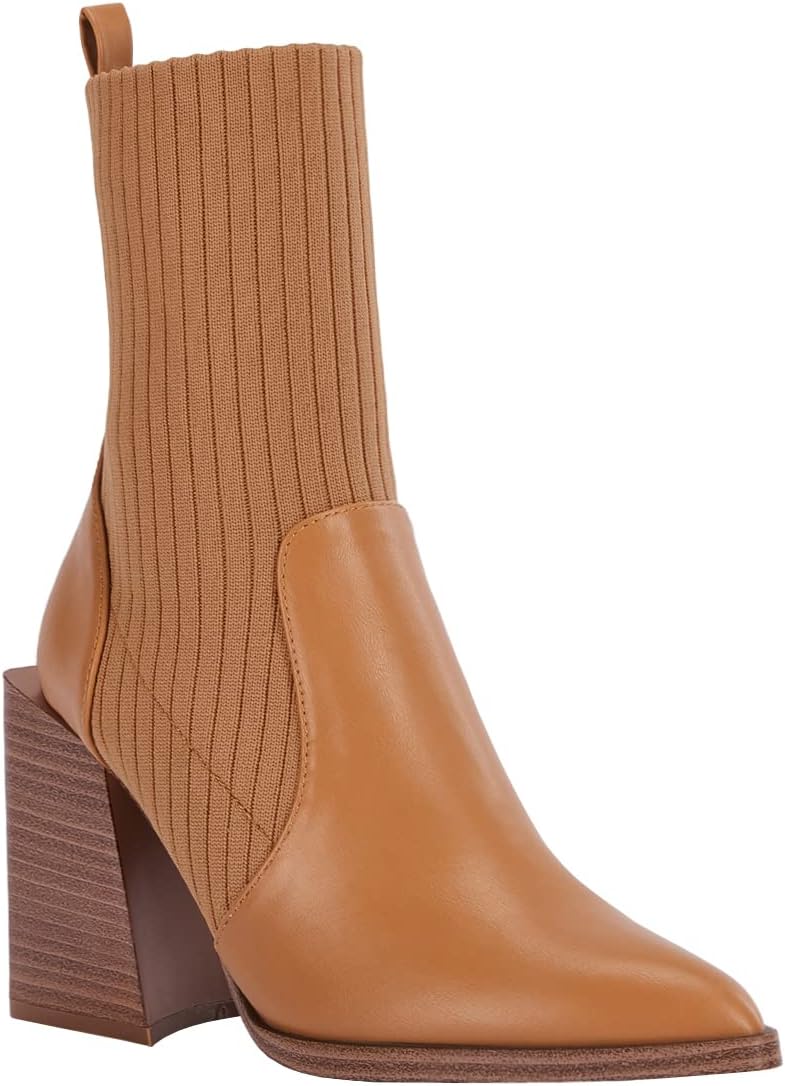 Womens Chunky Stacked Heel Ankle Boots for Stylish Comfort