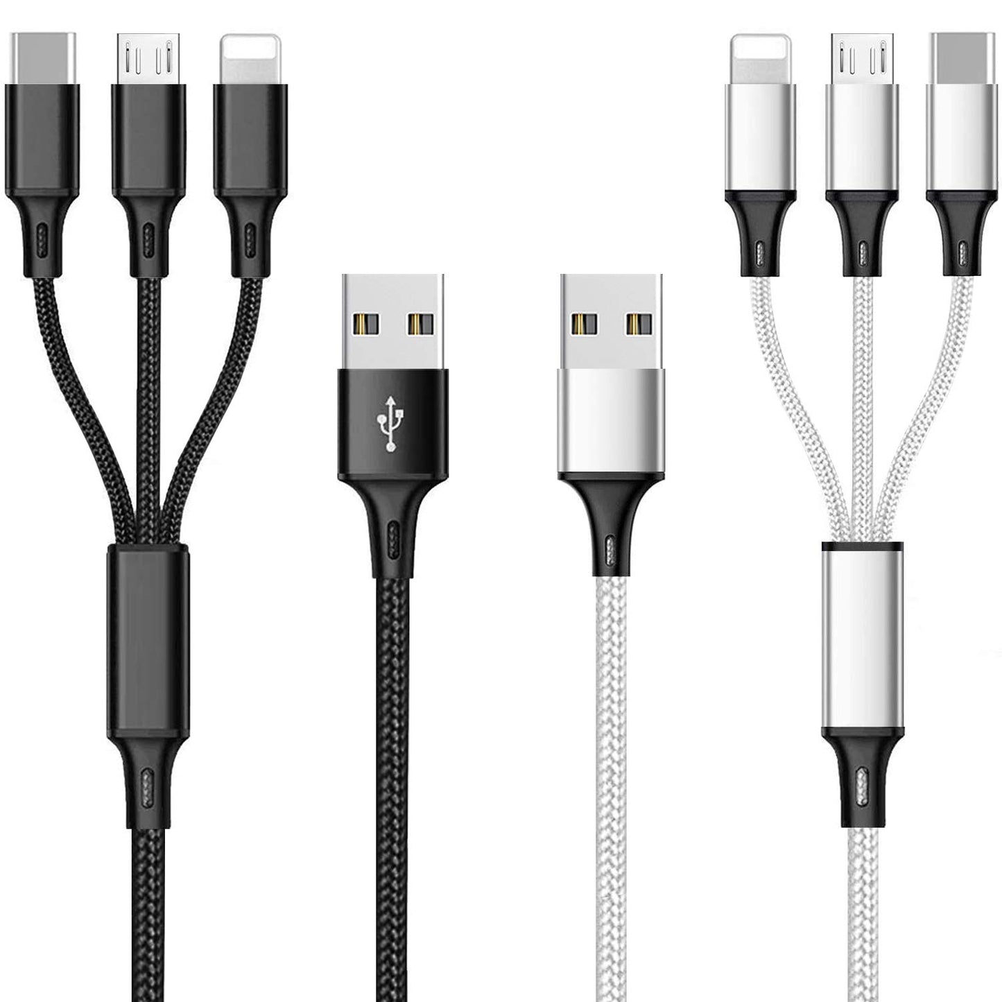 Fast Charge 3-in-1 Multi USB Cable - Dual Port Adapter for All Devices!