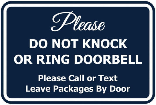 Classic Framed Please Do Not Knock Door Sign - 5 Pack Set