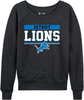 Detroit Lions Women's Plus Size Team Block Charcoal Crewneck - Stylish