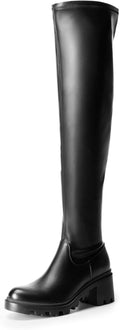 Women's Over The Knee Chunky Heel Boots - Platform Fashion Boots