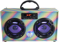 Mini Boombox with LED Speakers Retro Bluetooth Speaker - Glitter