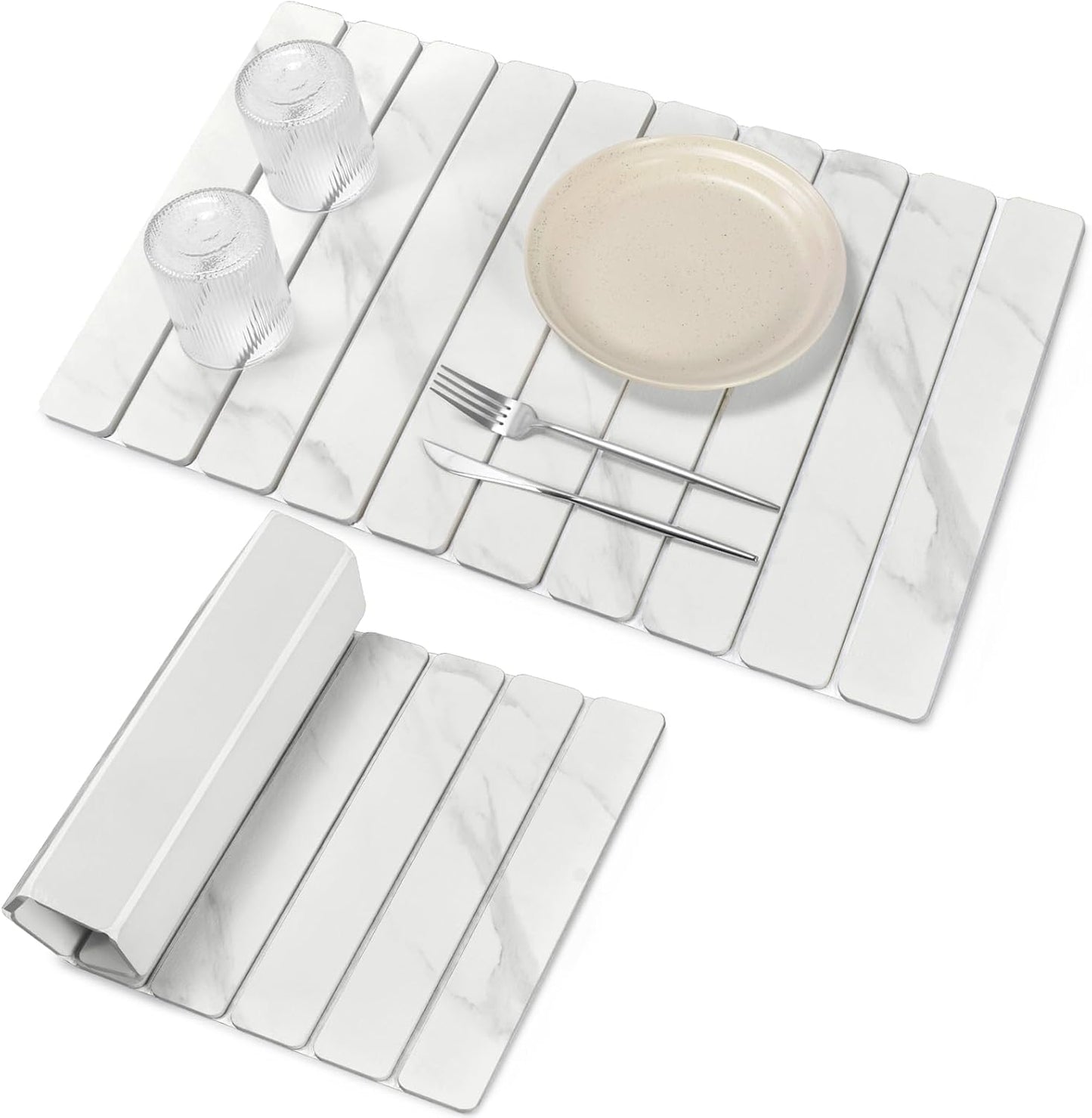 Large Stone Dish Drying Mats for Kitchen Counter, 24x16 in