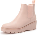 Girls Ankle Boots Platform Slip On Chelsea Wedge Booties (Style 2K4F)