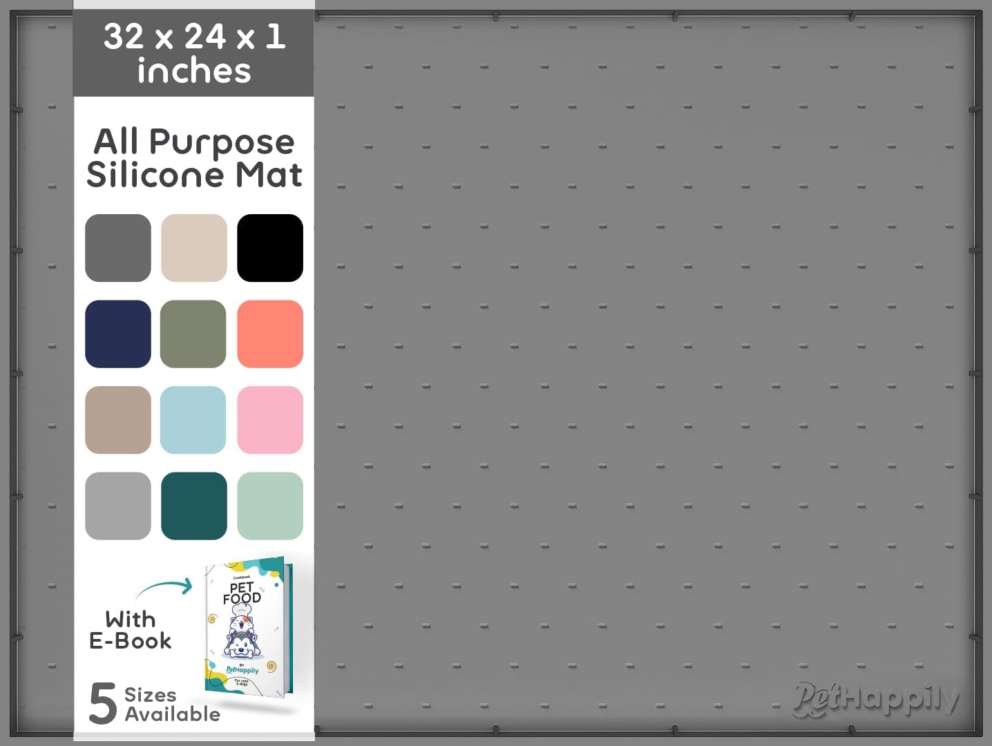 32x24x1 XL Dog Food Mat - Waterproof Non-Slip Feeding Solution