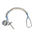 St. Benedict Blue Paracord Brave Beads Tenner Rosary - Travel Ready
