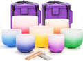 432HZ 6-12 in Set of 7 Aria Gradient Frosted Quartz Singing Bowls
