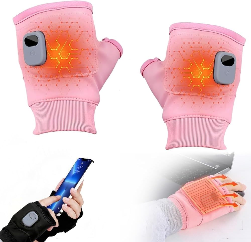 Portable Rechargeable Heated Fingerless Gloves