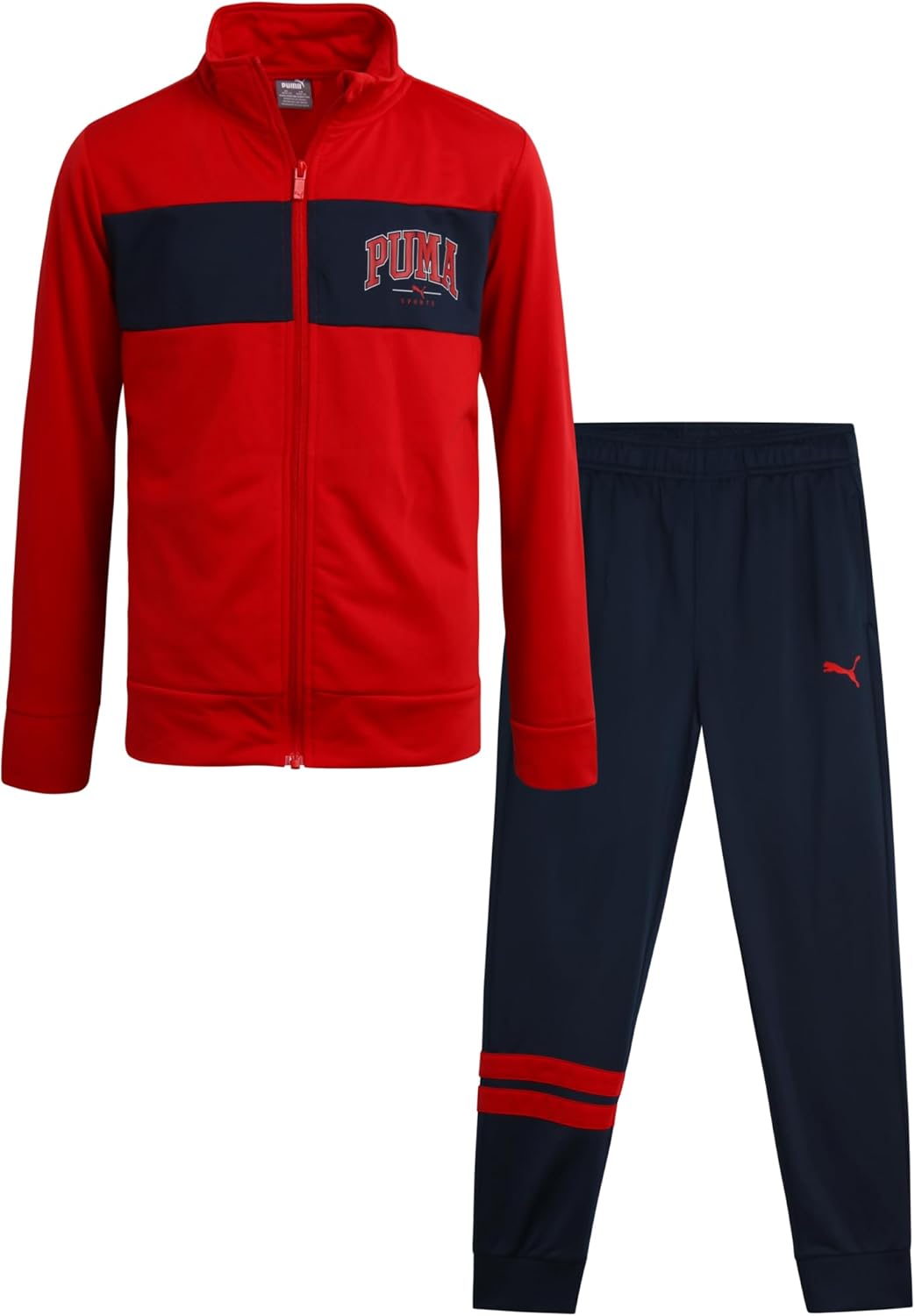 PUMA Boys' Pants Set - Stylish Athletic Zip Up Jacket & Joggers