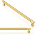 10 Pack Brushed Gold Knurled Cabinet Pulls 10 in Handles - Sleek