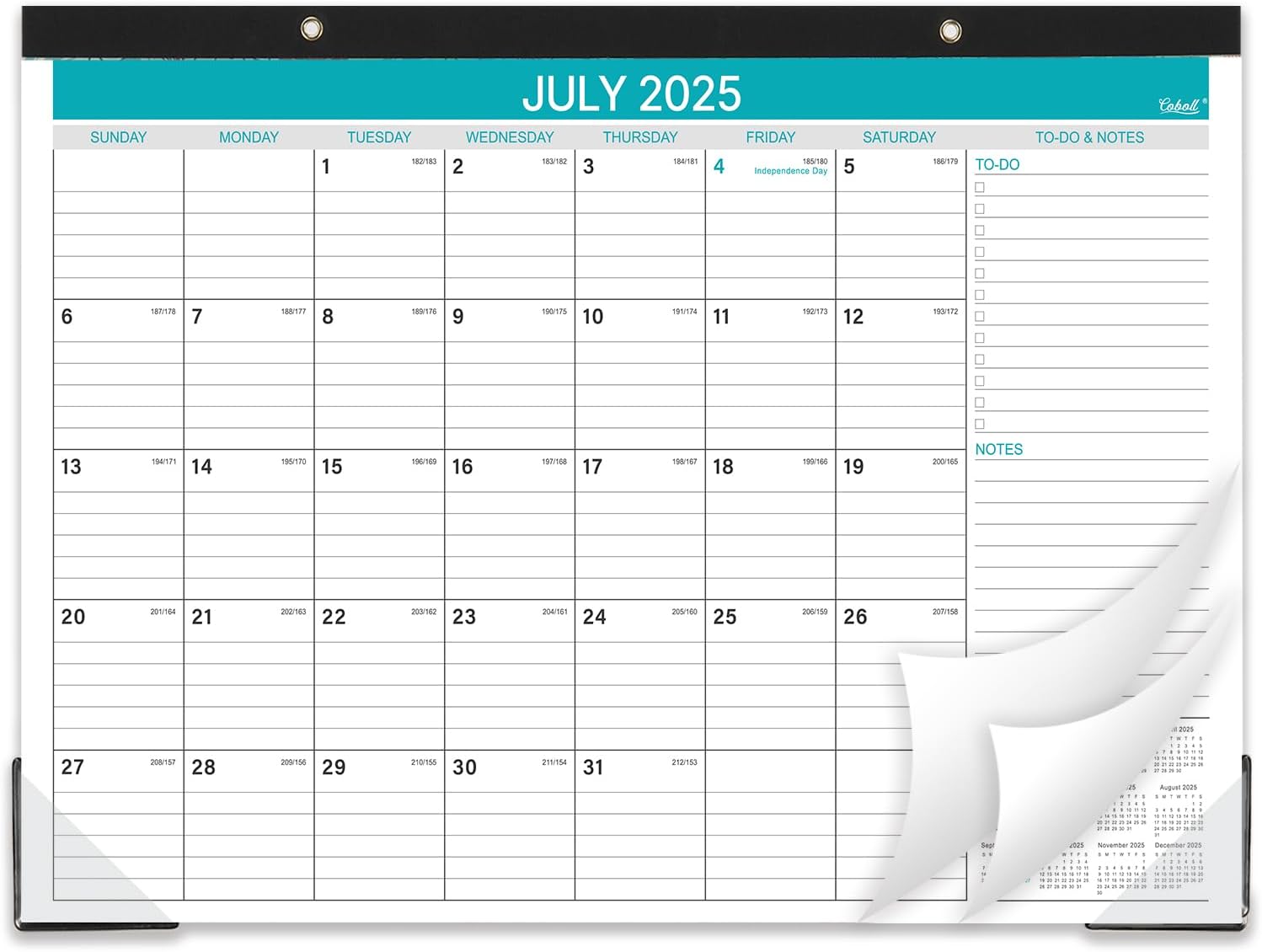 2025-2026 Desk Calendar - Plan Ahead with Large Ruled Blocks!
