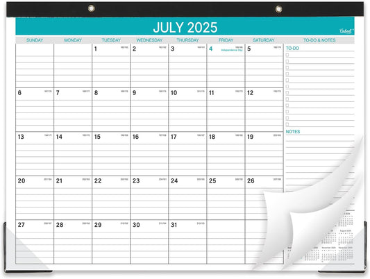 2025-2026 Desk Calendar - Plan Ahead with Large Ruled Blocks!