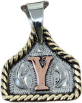 Cow Tag Necklace Small Copper Initial Pendant - Handmade