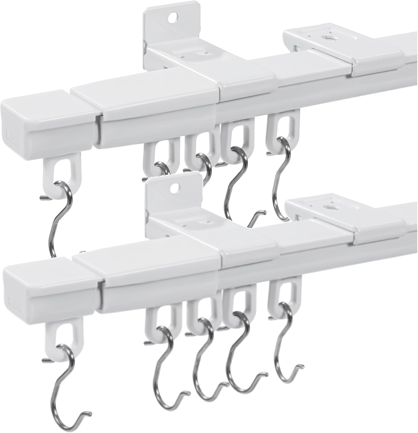 Silent Rollers Retractable Curtain Track Set - Quick Install for Divider - TAPIRMAZE