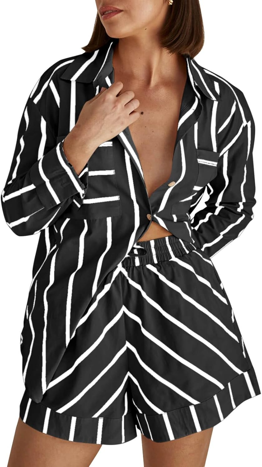 Stylish Womens Striped 2 Piece Outfits for Comfort and Fashion