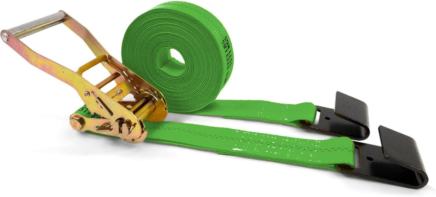 US Cargo Control Flat Hook Ratchet Strap 30ft 10,000 lbs Strength