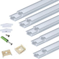 Recessed LED Strip Channel Diffuser 10-Pack 6.56ft - Low Profile Flush