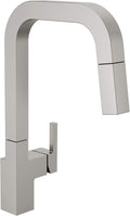 Delta Junction Brushed Nickel Kitchen Faucet with Pull Down Sprayer