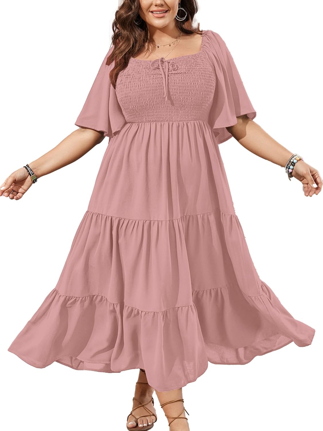 SCOMCHIC Women's Plus Size Flowy Maxi Dress for Every Occasion