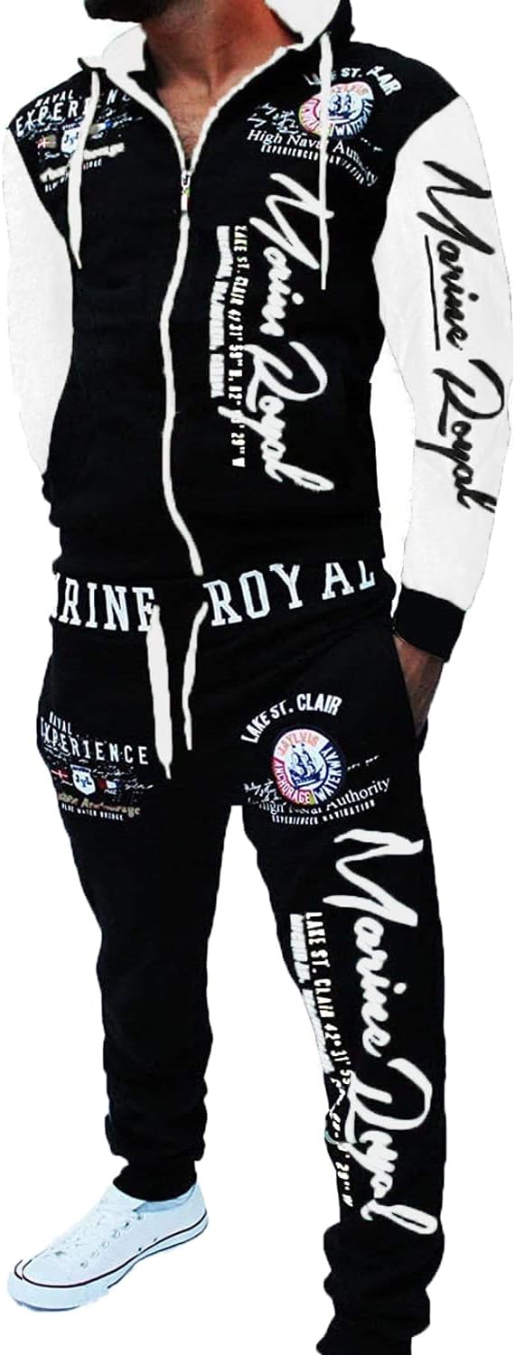 HHGKED Men's Casual Tracksuit Set for Gym and Daily Wear