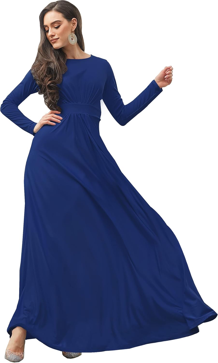 KOH KOH Womens Long Sleeve Flowy Empire Waist Gown Review