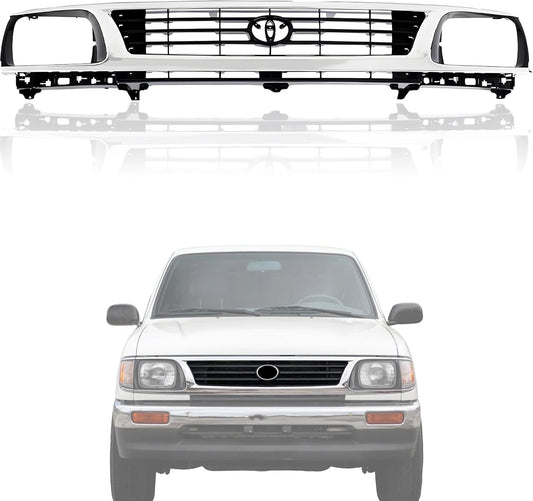Front Grille Grill for 1995-1996 Toyota Tacoma - Chrome Finish