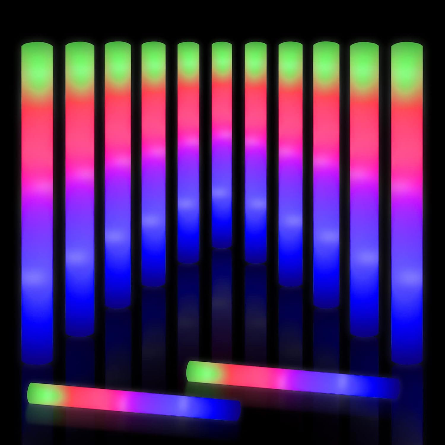 Taotuo Glow Stick Bulk 45 Pcs LED Foam Glow Sticks for Parties