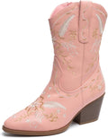 ANJOUFEMME Western Women's Cowboy Cowgirl Boots - Embroidered