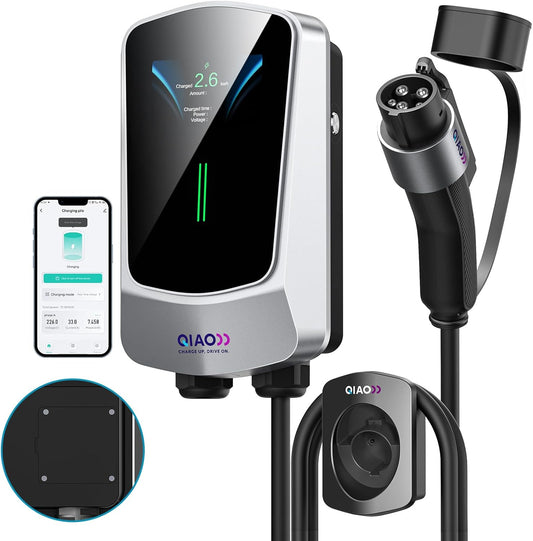 48A Hardwired EV Charger with Wi-Fi, 4.3in Display - QAOFUL
