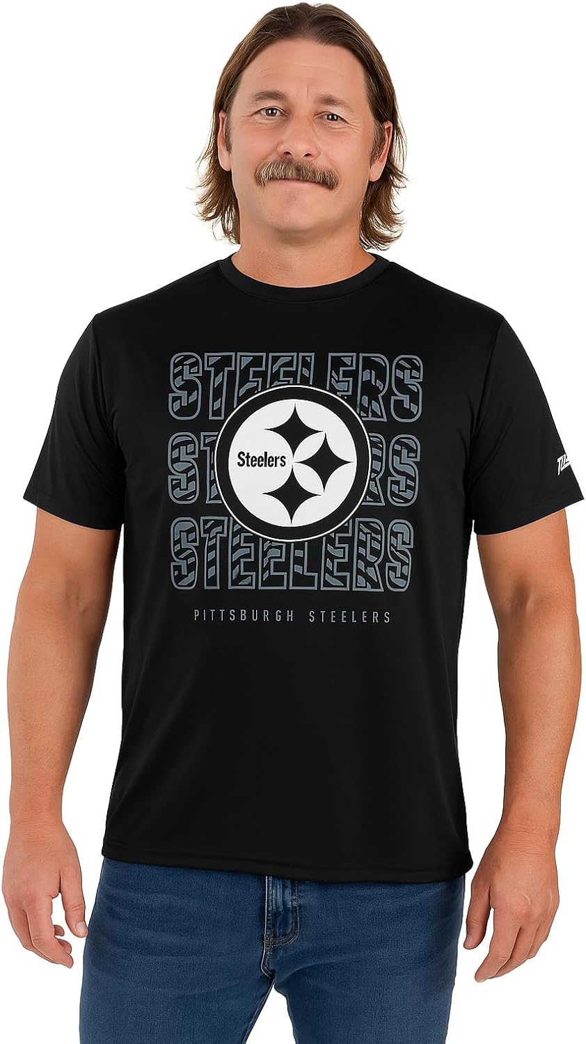 Zubaz NFL Men's Short Sleeve Team Graphic T-Shirt for Fans