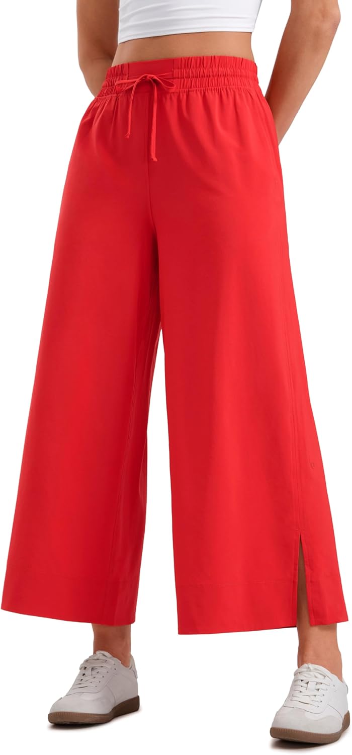 CRZ YOGA Lightweight Wide Leg Cropped Pants for Women