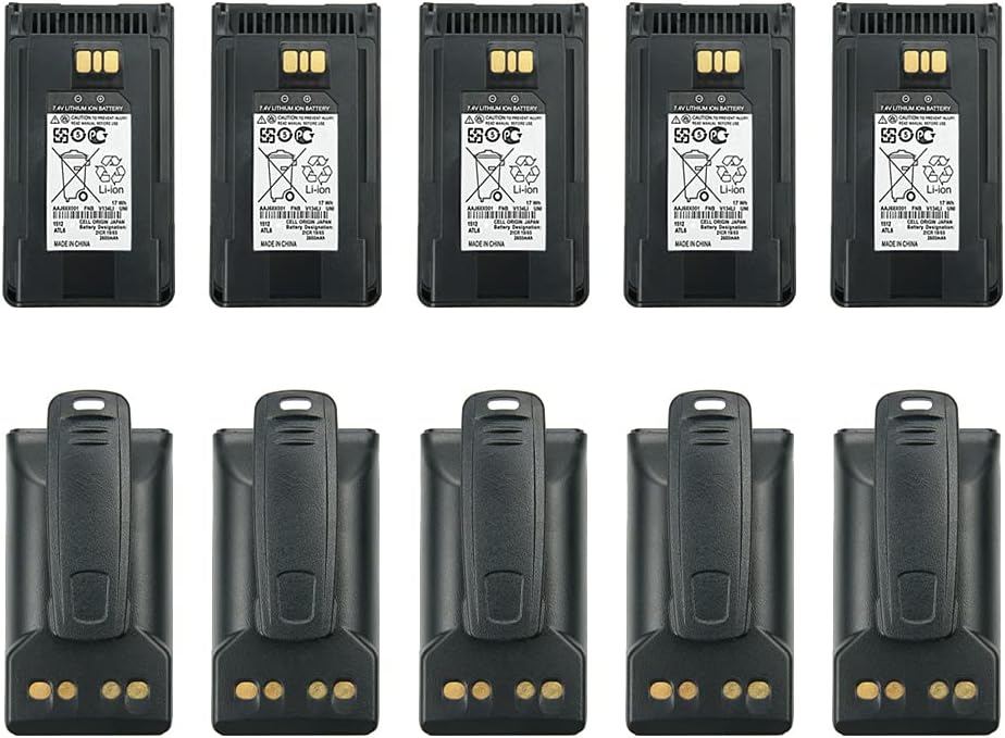 10 Pcs Replacement Battery for Vertex Two Way Radios with Clips