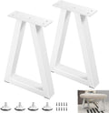 16 Inch Metal Table Legs Trapezoid Bench Legs - Sleek White Support