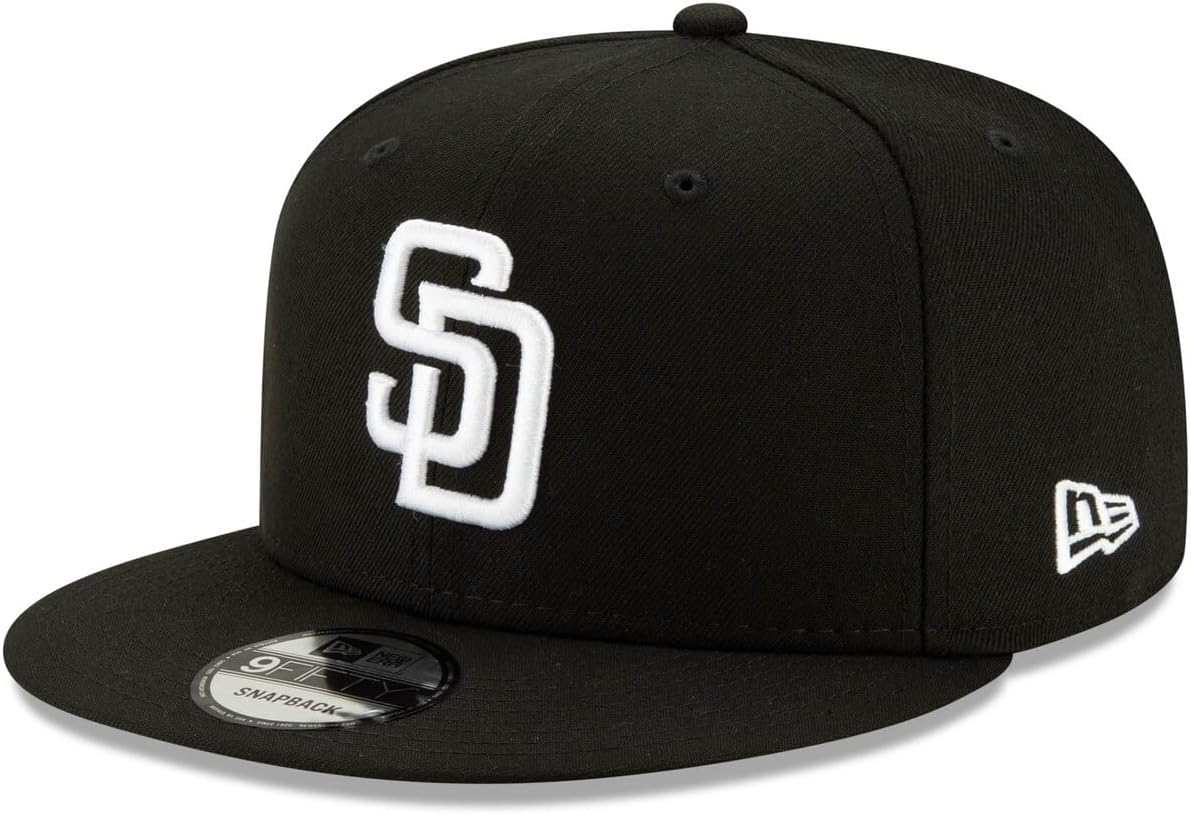San Diego Padres 9Fifty Black White Logo Snapback Hat Cap