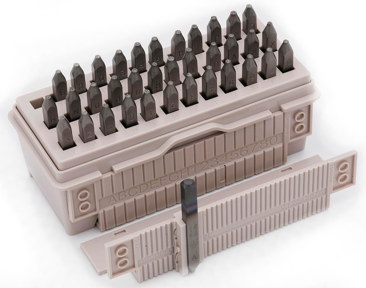 Tonosho 1.5mm Letter and Number Stamp Set for Jewelry Making