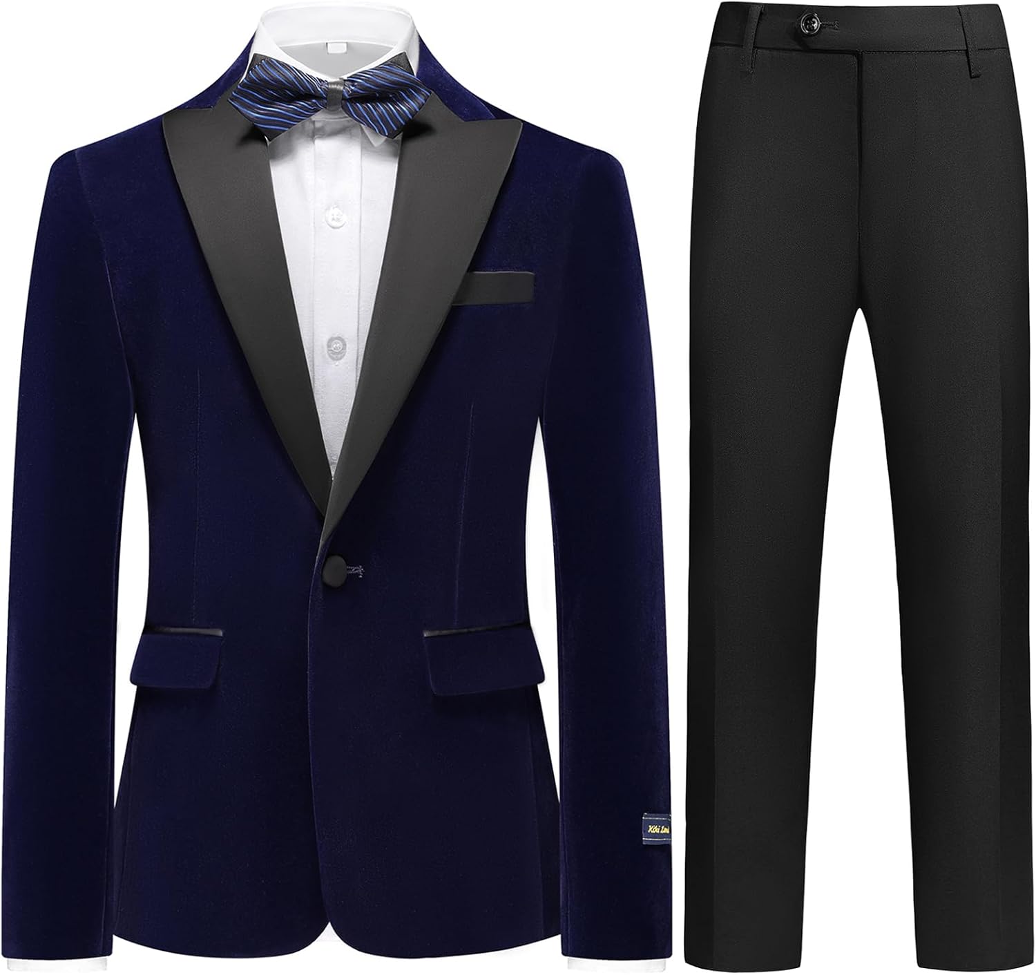 Boys Velvet Tuxedo Suit for Slim Fit Formal Wedding Outfit