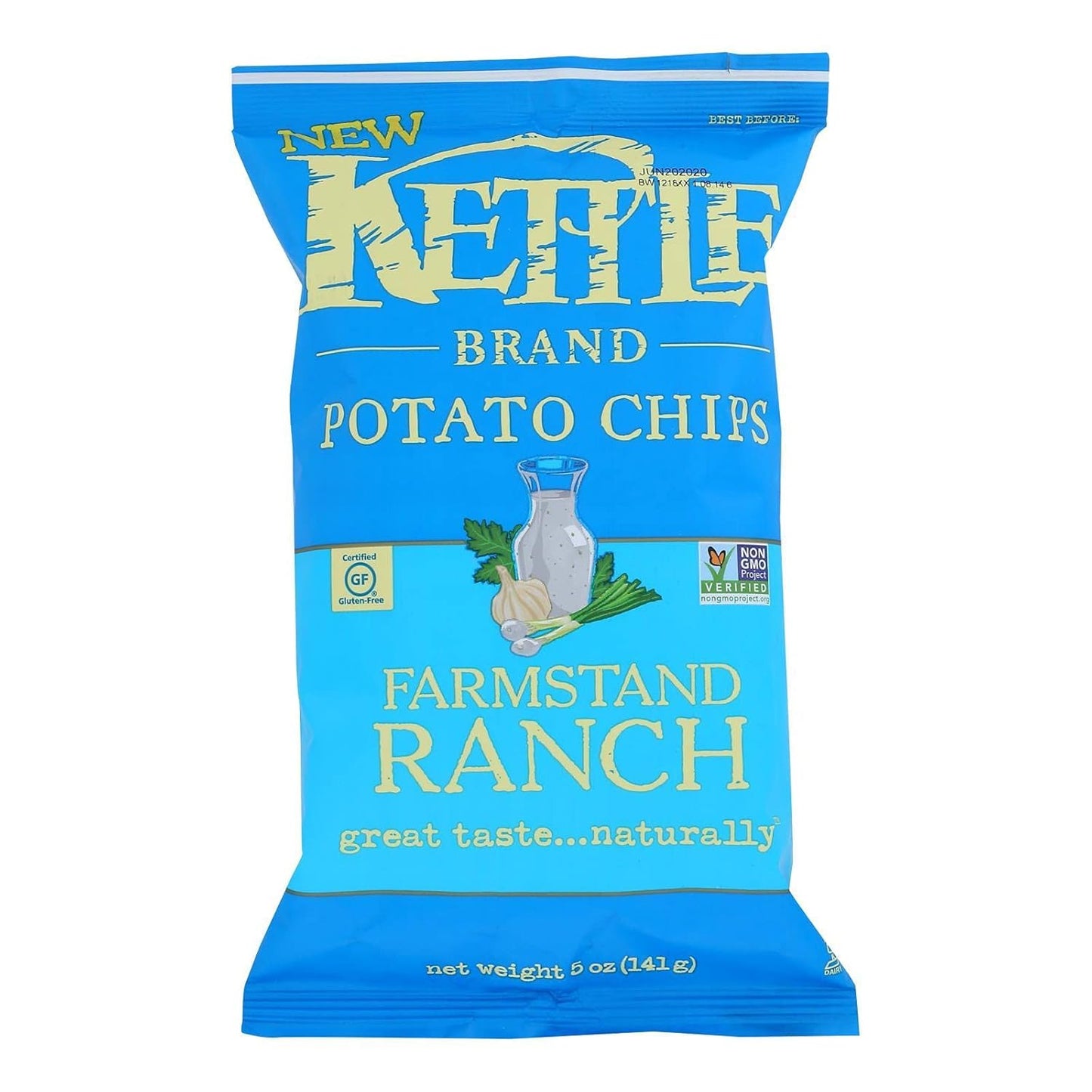 Kettle Farmstand Ranch Potato Chips, Non GMO, 5 Ounces Pack
