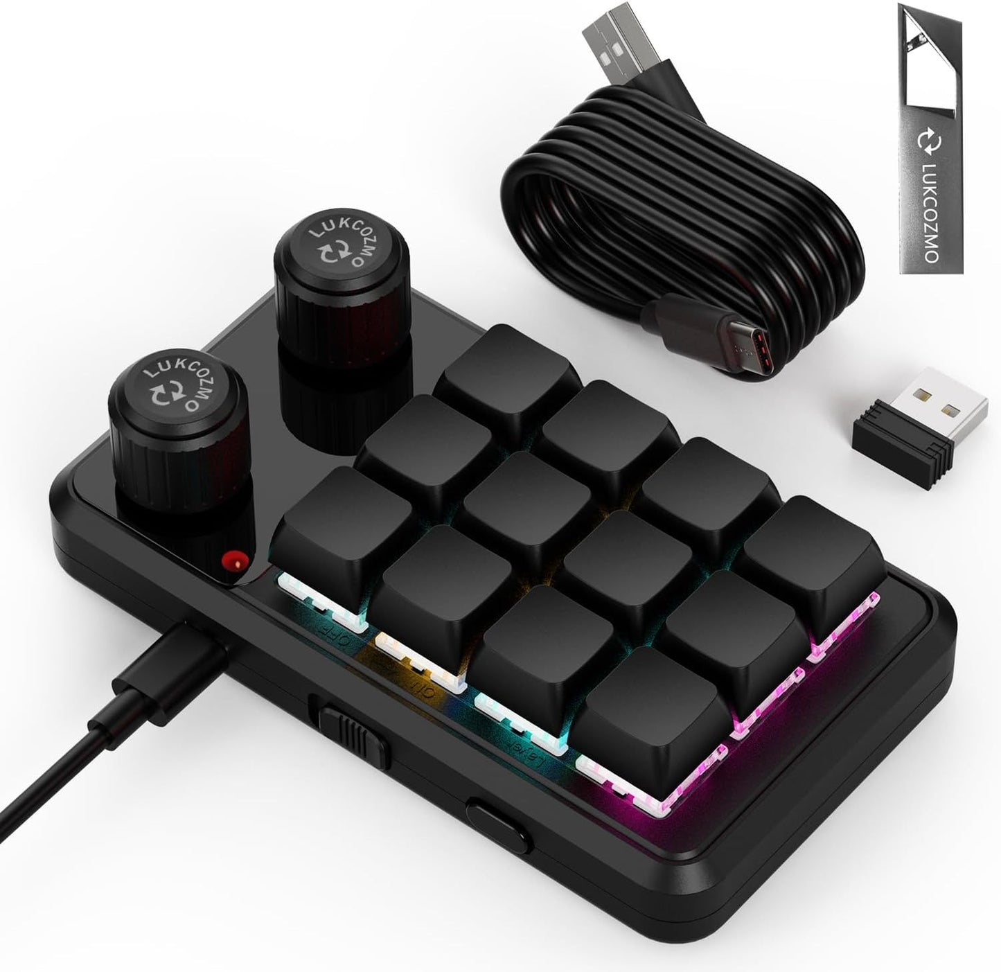 Customizable One-Handed RGB Gaming Macro Pad