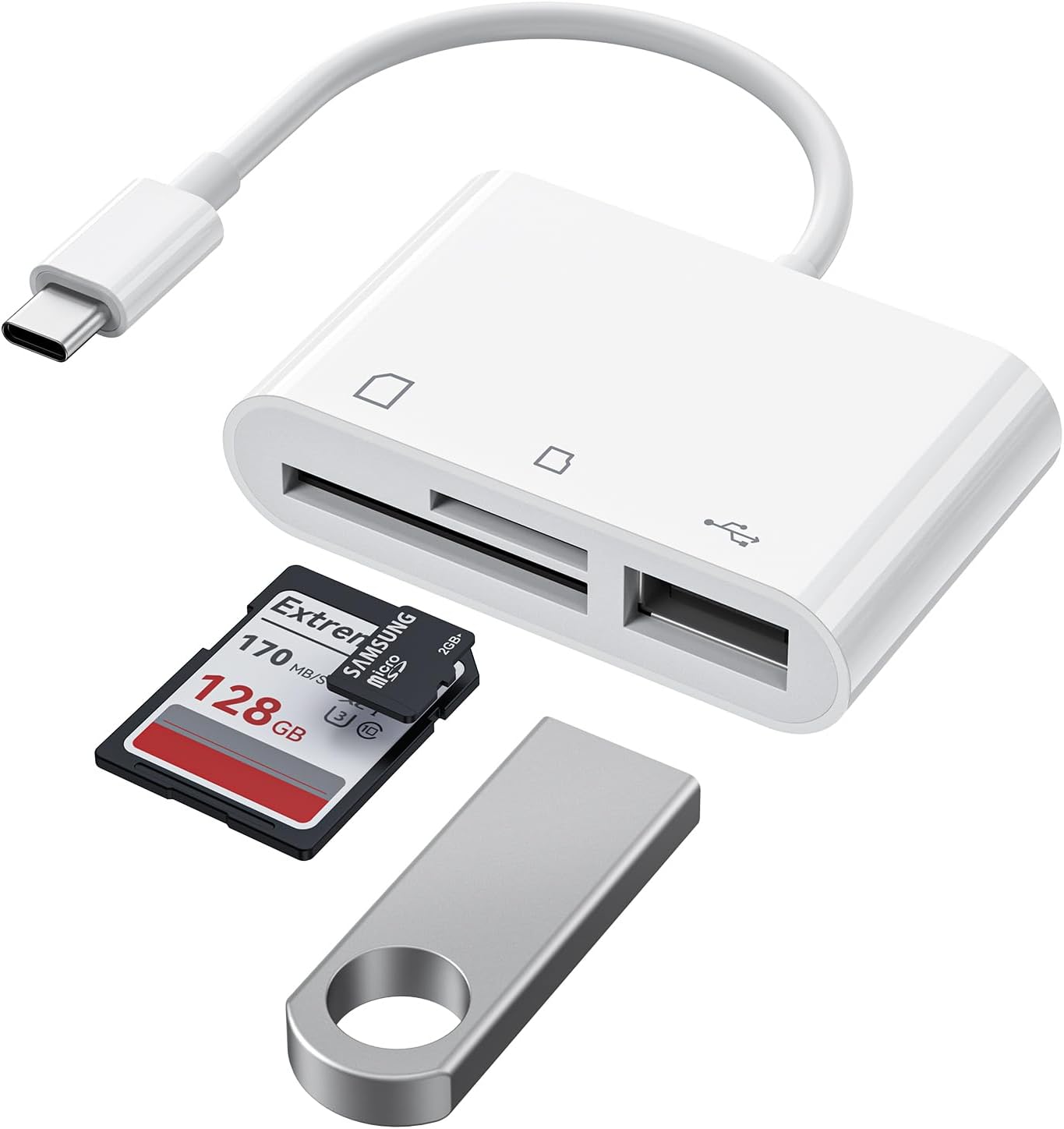 HOPLAZA 3-in-1 USB C Card Reader - Instant Memory Expansion!