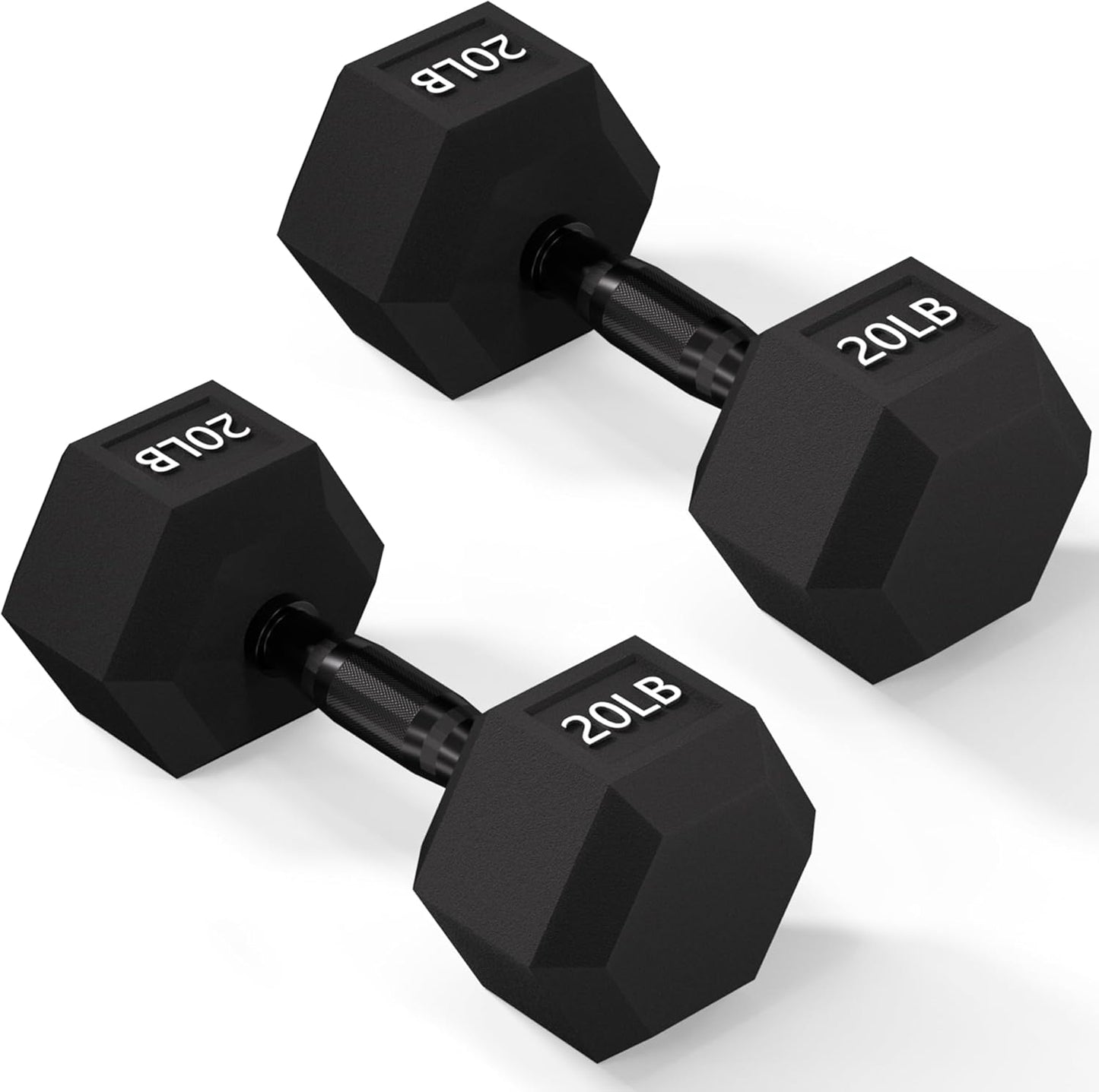 Fitvids Rubber Encased Hex Dumbbells for Home Gym Workouts