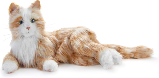 Realistic Orange Tabby Cat Toy for Seniors - Therapy Pet