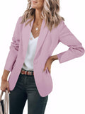 Cicy Bell Womens Casual Blazers Open Front Long Sleeve Work Jacket at