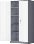 Greenvelly Metal Storage Cabinet with Adjustable Shelves for Home
